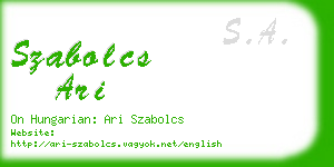 szabolcs ari business card